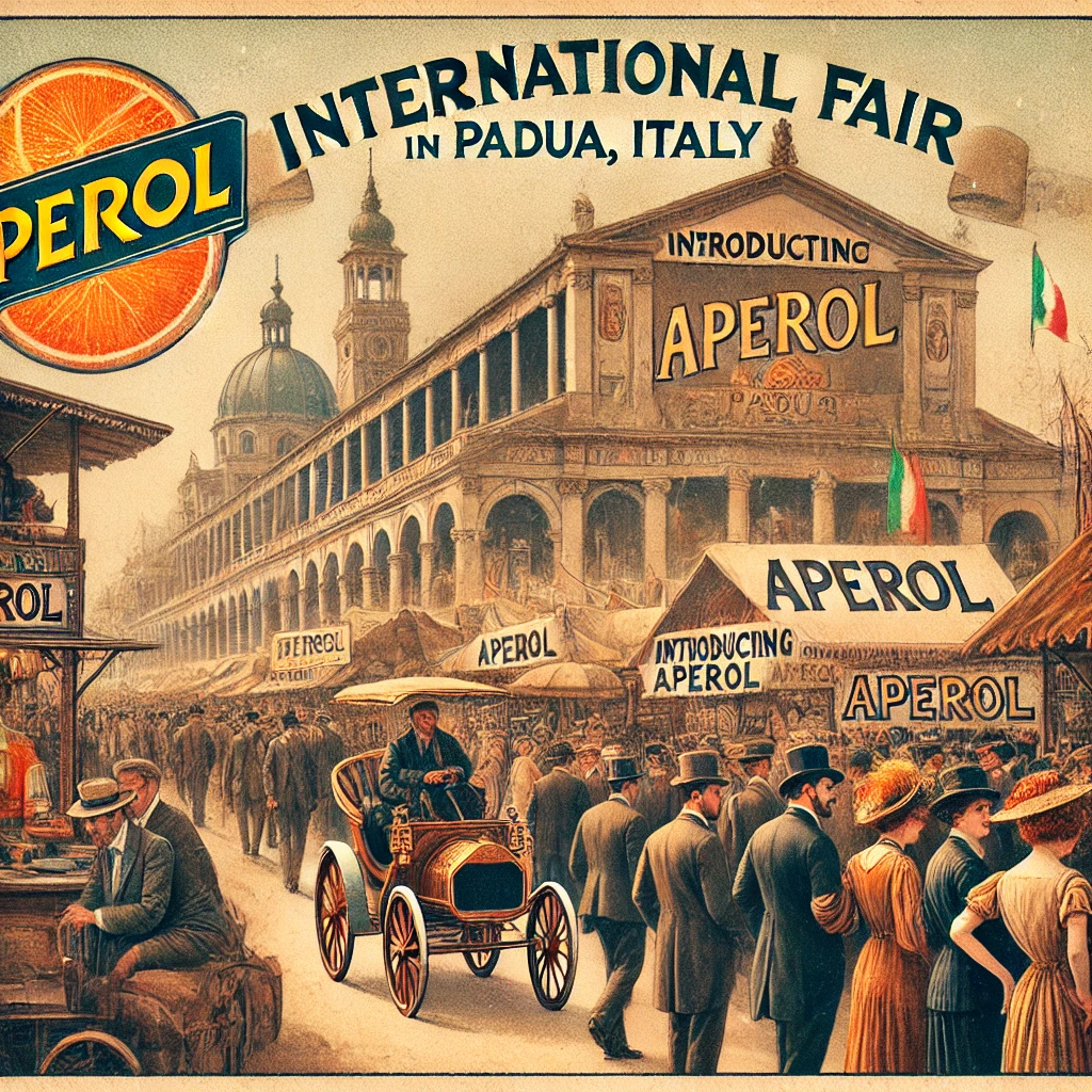 Târgul Internațional din Padova din 1919, unde Aperol a fost lansat pentru prima dată